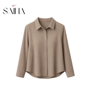 بلوز زنانه یقه‌دار آستین بلند مدل ساحل