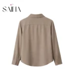 بلوز زنانه یقه‌دار آستین بلند مدل ساحل - تصویر 2