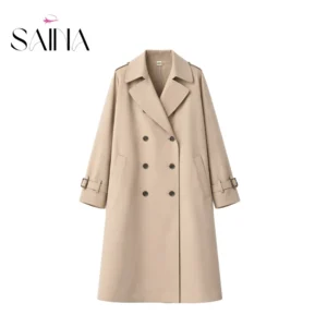 ترنچ کت زنانه اورسایز مدل لیا