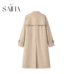 ترنچ کت زنانه اورسایز مدل لیا - تصویر 2